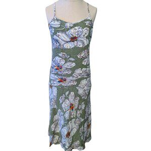 Y2K Ezekiel Floral Spaghetti Strap Maxi Dress Boho Festival Hippie Polka Dot